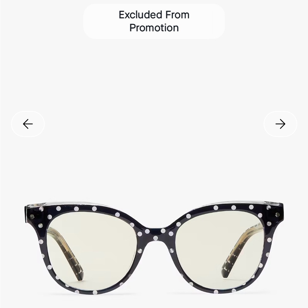 Kate Spade Everlee Black and White Polka Dot Blue Light Glasses